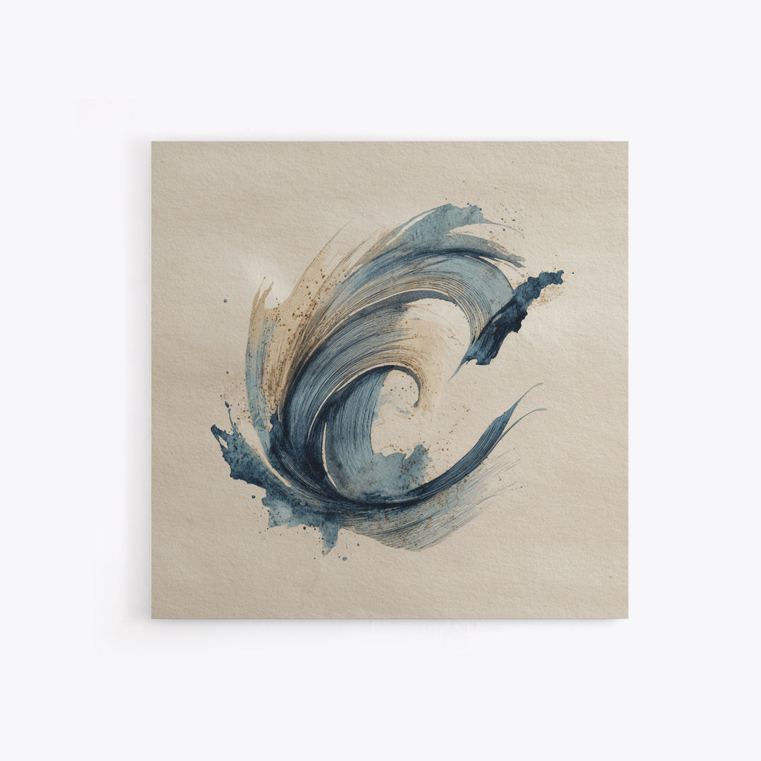 Modern Calligraphy Wave Canvas Print, Calligraphy Art, Neutral Decor, Living Room Decor, Fine Art, Script, Wall Art, Home Decor, CAL-1x1-82
