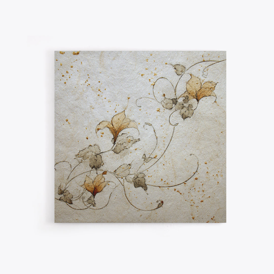 Floral Vine Created from Graceful Script Like Canvas Print, Calligraphy Art, Statement Artwork, Living Room Decor, Script, CAL-1x1-83