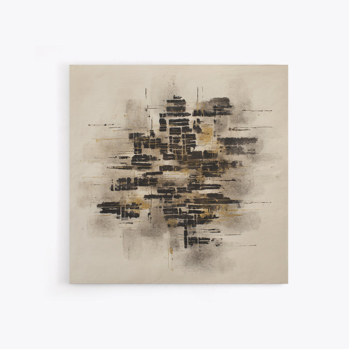 Expressive Musical Rhythm Painted as Ink Strokes Framed Canvas Print, Calligraphy Art, Painting, Living Room Decor, Script, CAL-1x1-96