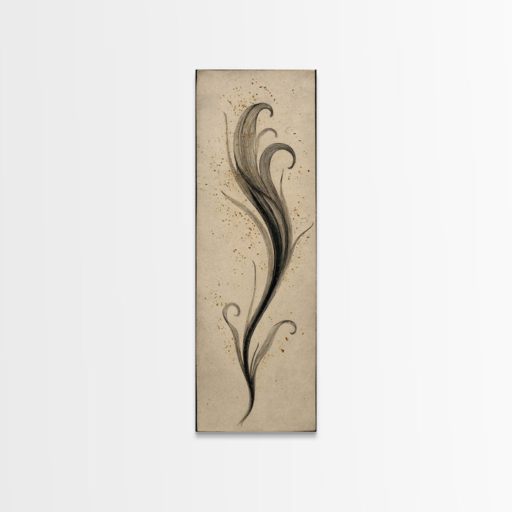 Single Elegant Flourish Shaped Like a Flower Canvas Print, Calligraphy Art, Bedroom Wall Decor, Living Room Decor, Script, CAL-1x3-41