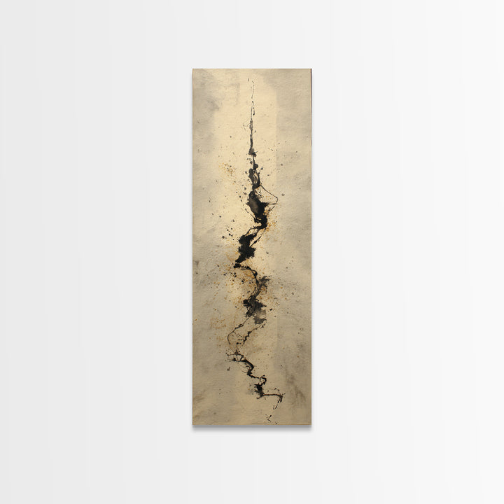 Expressive Musical Rhythm Painted as Ink Strokes Canvas Print, Calligraphy Art, Printable Wall Art, Living Room Decor, Script, CAL-1x3-84