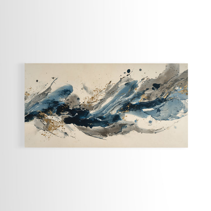Modern Calligraphy Wave Canvas Print, Calligraphy Art, Contemporary Art, Living Room Decor, Fine Art, Script, Printable Art, CAL-2x1-78