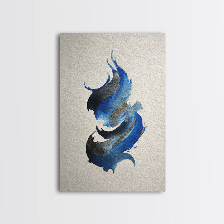 Modern Calligraphy Wave Framed Canvas Print, Calligraphy Art, Room Decor, Living Room Decor, Fine Art, Script, Printable, CAL-2x3-18