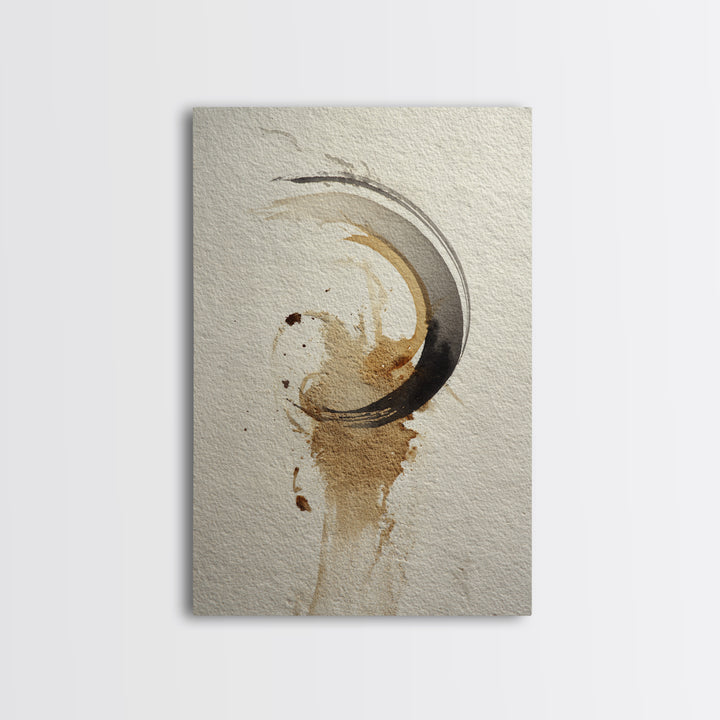 Crescent Moon Made from Elegant Ink Swashes Canvas Print, Calligraphy Art, Home Decor, Living Room Decor, Fine Art, Script, CAL-2x3-29