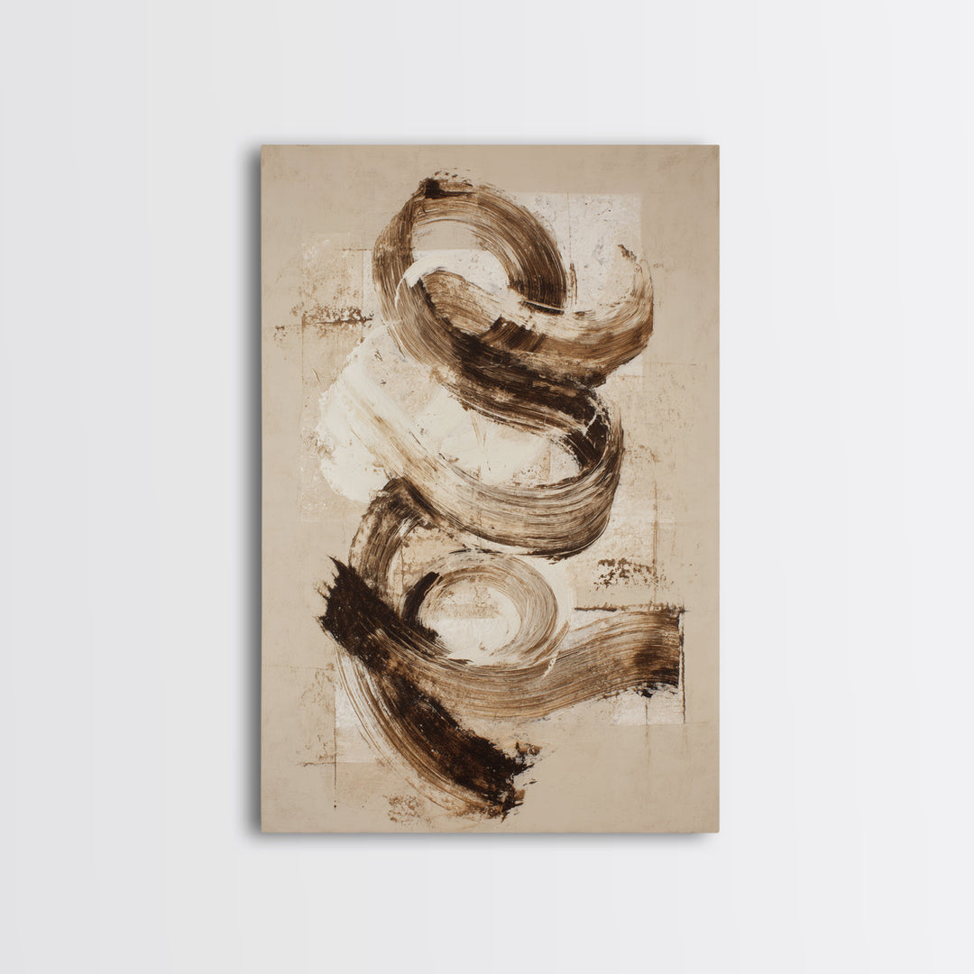 Expressive Musical Rhythm Painted as Ink Strokes Canvas Print, Calligraphy Art, Japanese Decor, Living Room Decor, Script, CAL-2x3-32