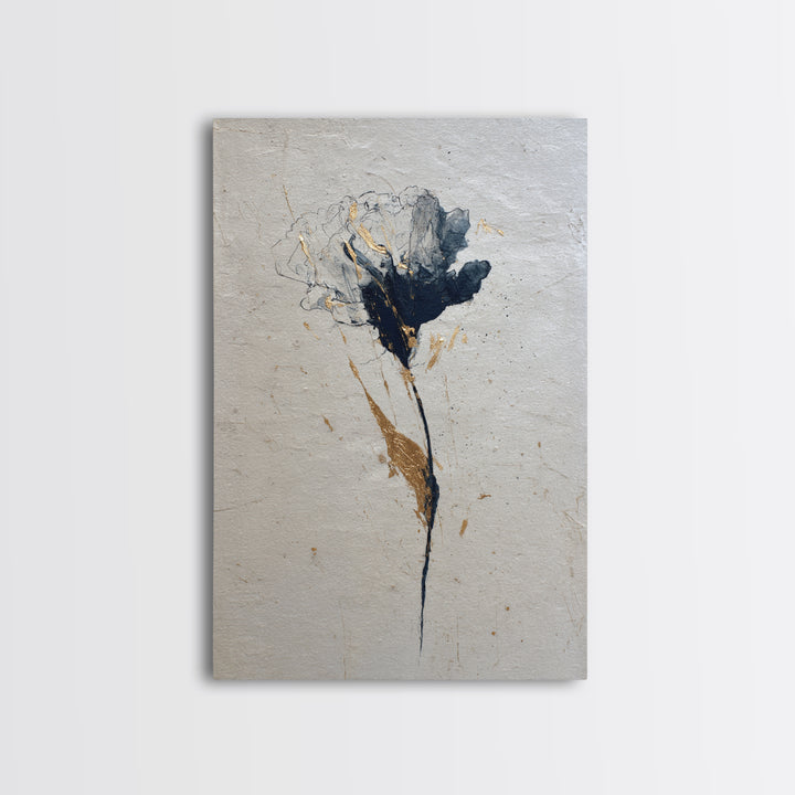 Single Elegant Flourish Shaped Like a Flower Framed Canvas Print, Calligraphy Art, Wall Decor, Living Room Decor, Script, CAL-2x3-37