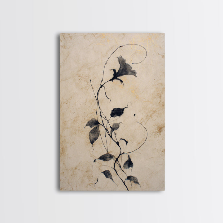 Floral Vine Created from Graceful Script Like Canvas Print, Calligraphy Art, Contemporary Art, Living Room Decor, Script, CAL-2x3-43