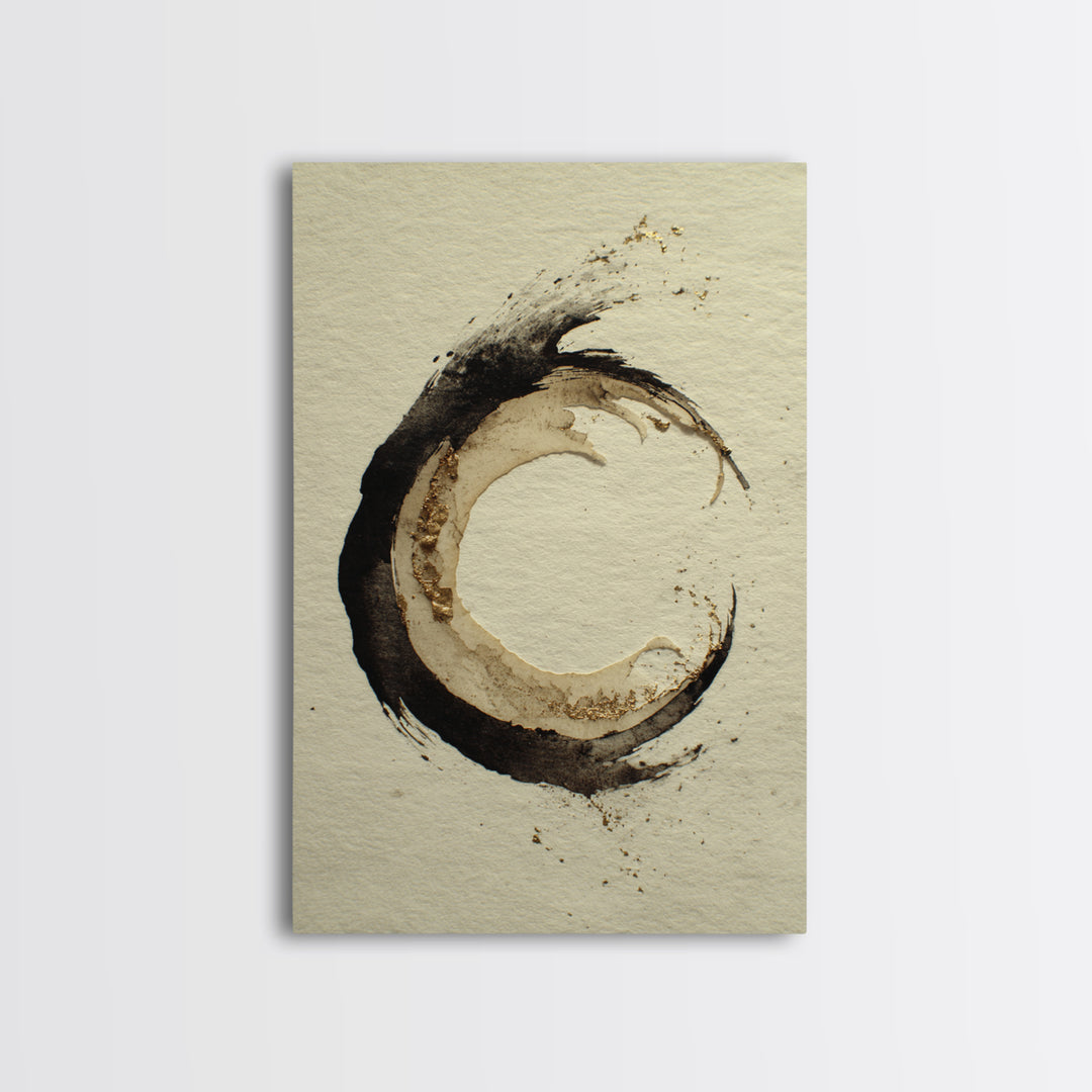 Crescent Moon Made from Elegant Ink Swashes Canvas Print, Calligraphy Art, Home Decor, Living Room Decor, Fine Art, Script, CAL-2x3-5