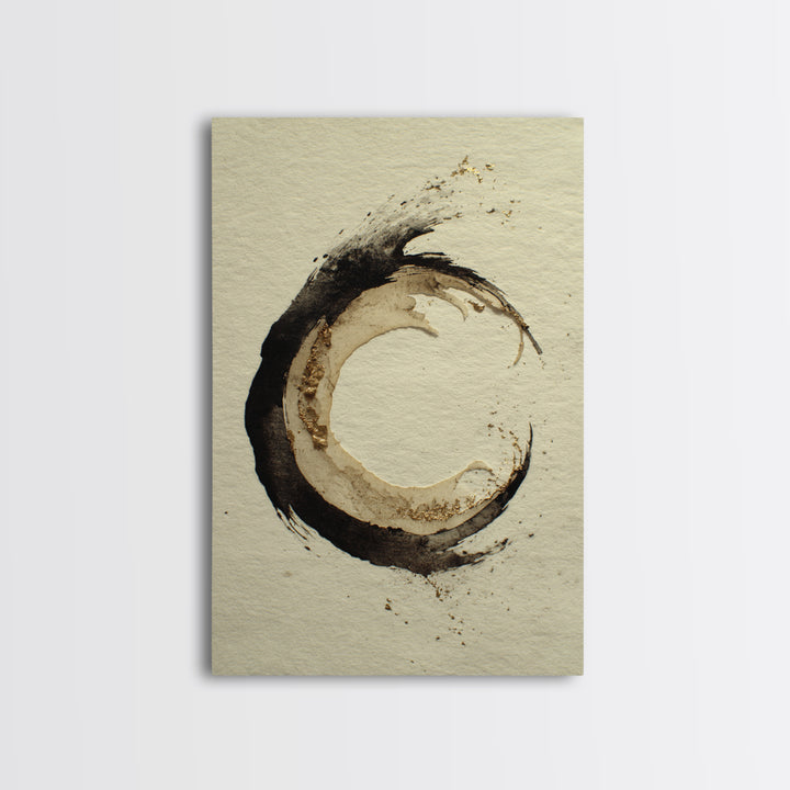 Crescent Moon Made from Elegant Ink Swashes Canvas Print, Calligraphy Art, Home Decor, Living Room Decor, Fine Art, Script, CAL-2x3-5