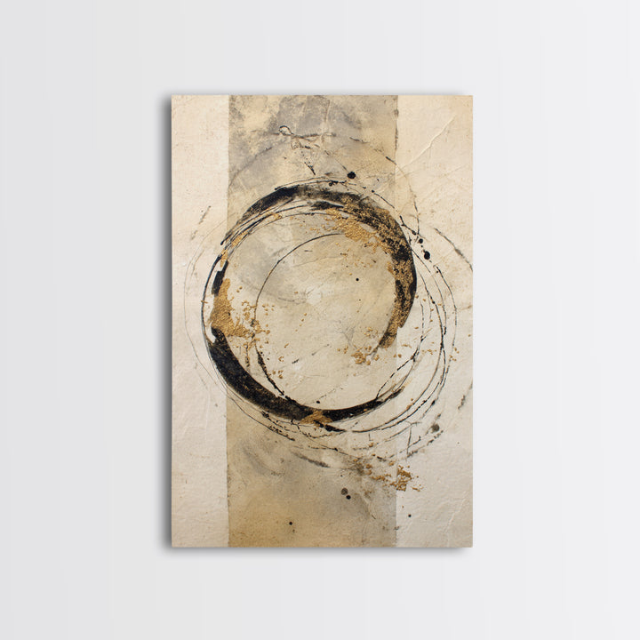 Crescent Moon Made from Elegant Ink Swashes Framed Canvas Print, Calligraphy Art, Print, Living Room Decor, Fine Art, Script, CAL-2x3-53