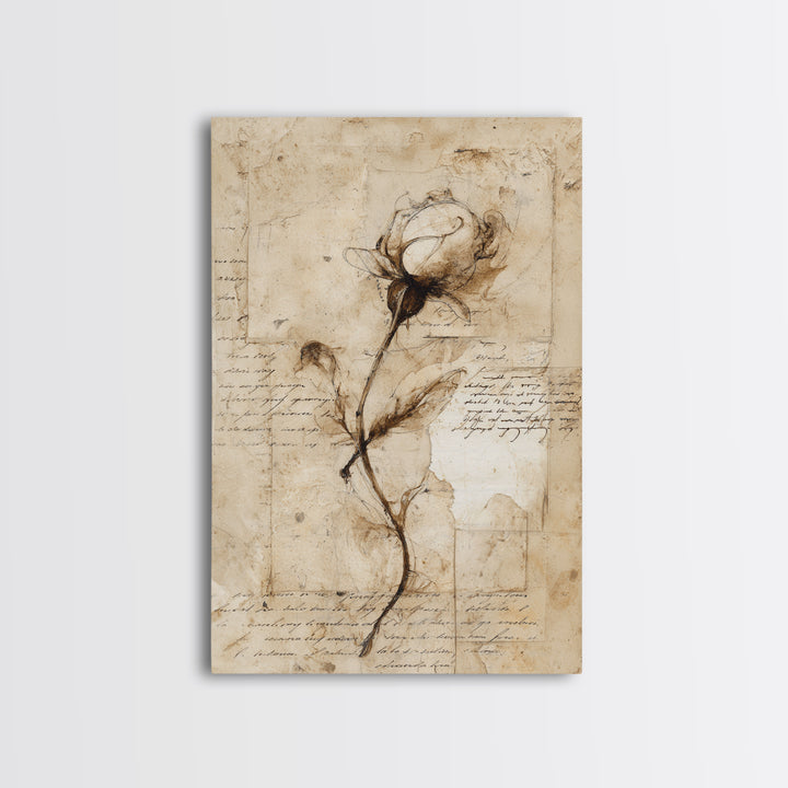 Single Elegant Flourish Shaped Like a Flower Canvas Print, Calligraphy Art, Printable Wall Art, Living Room Decor, Script, CAL-2x3-61