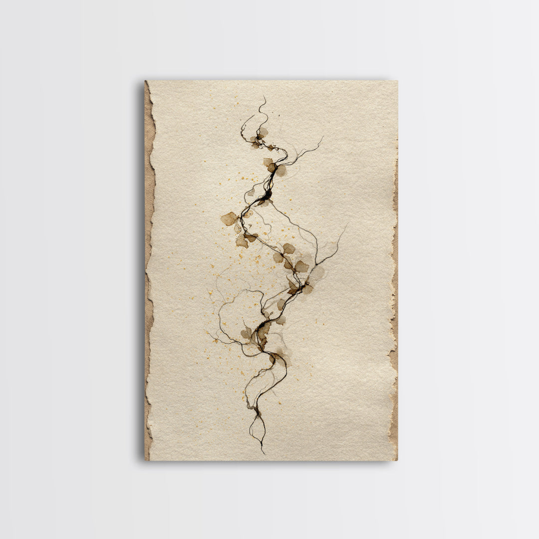 Floral Vine Created from Graceful Script Like Canvas Print, Calligraphy Art, Digital Prints, Living Room Decor, Script, CAL-2x3-67