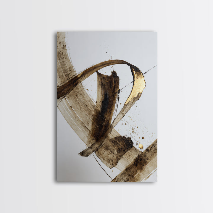 Expressive Musical Rhythm Painted as Ink Strokes Canvas Print, Calligraphy Art, Watercolor Art, Living Room Decor, Script, CAL-2x3-8