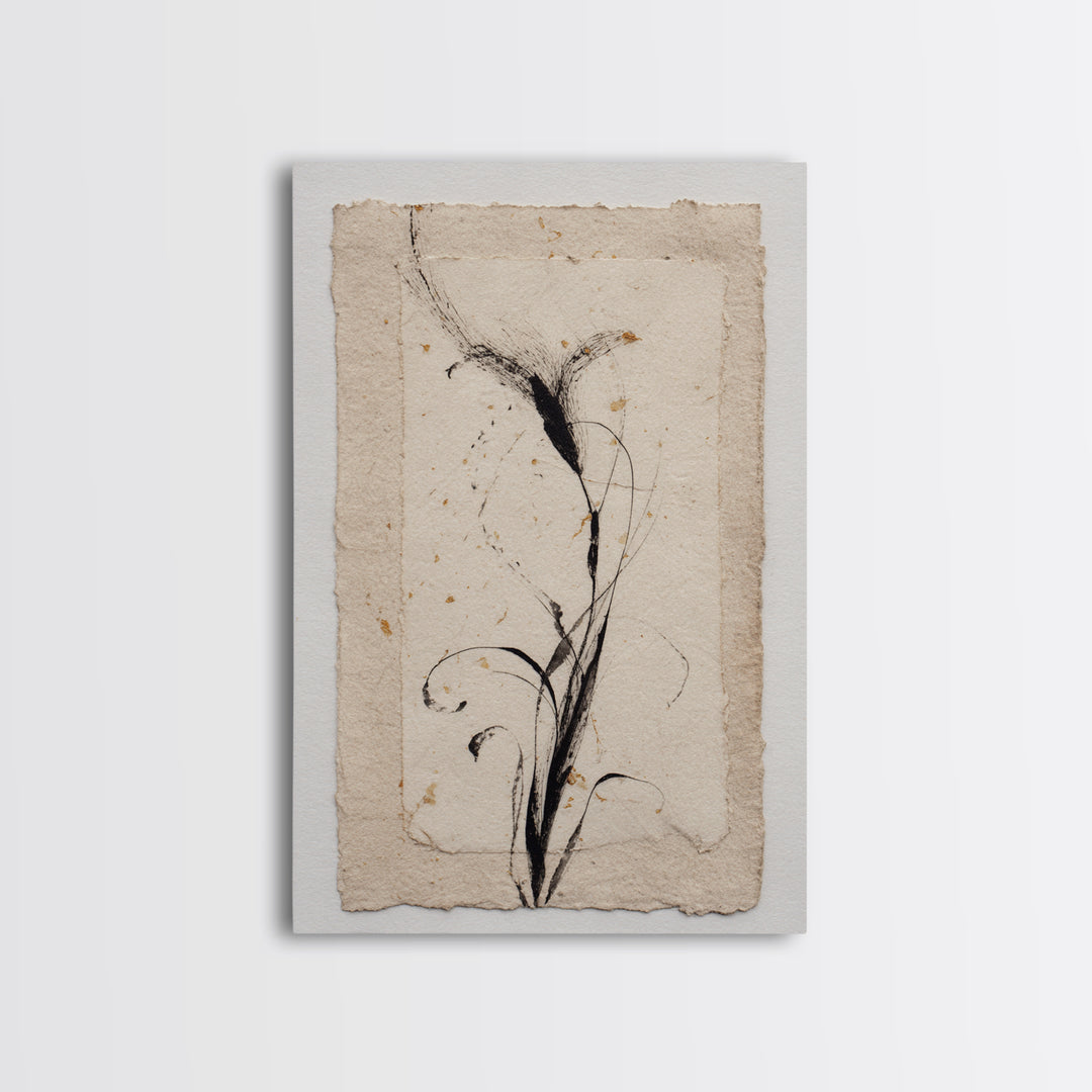 Single Elegant Flourish Shaped Like a Flower Canvas Print, Calligraphy Art, Unique Wall Art, Living Room Decor, Script, CAL-2x3-85