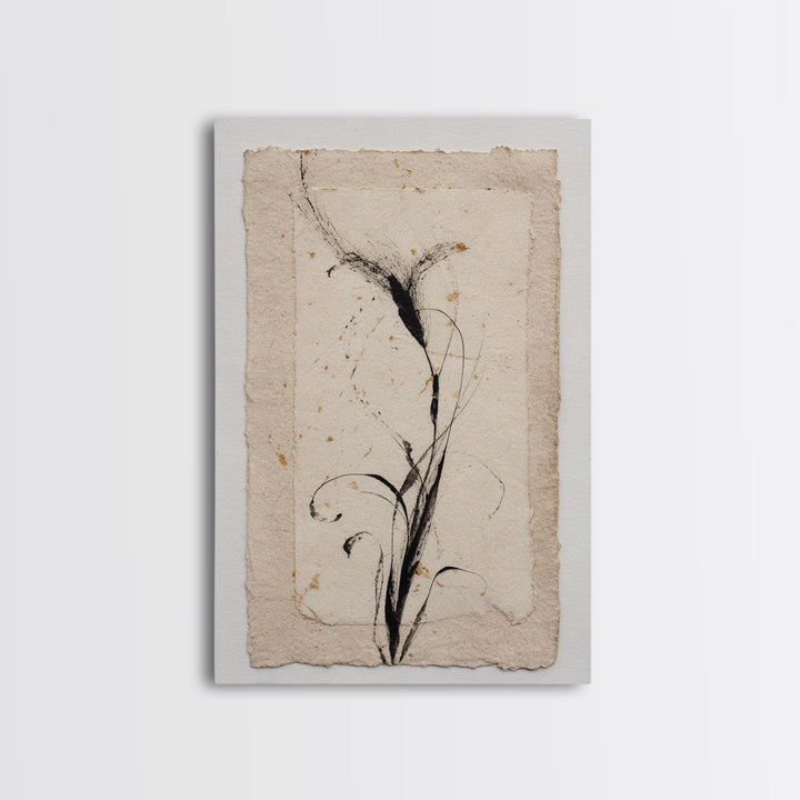 Single Elegant Flourish Shaped Like a Flower Canvas Print, Calligraphy Art, Unique Wall Art, Living Room Decor, Script, CAL-2x3-85