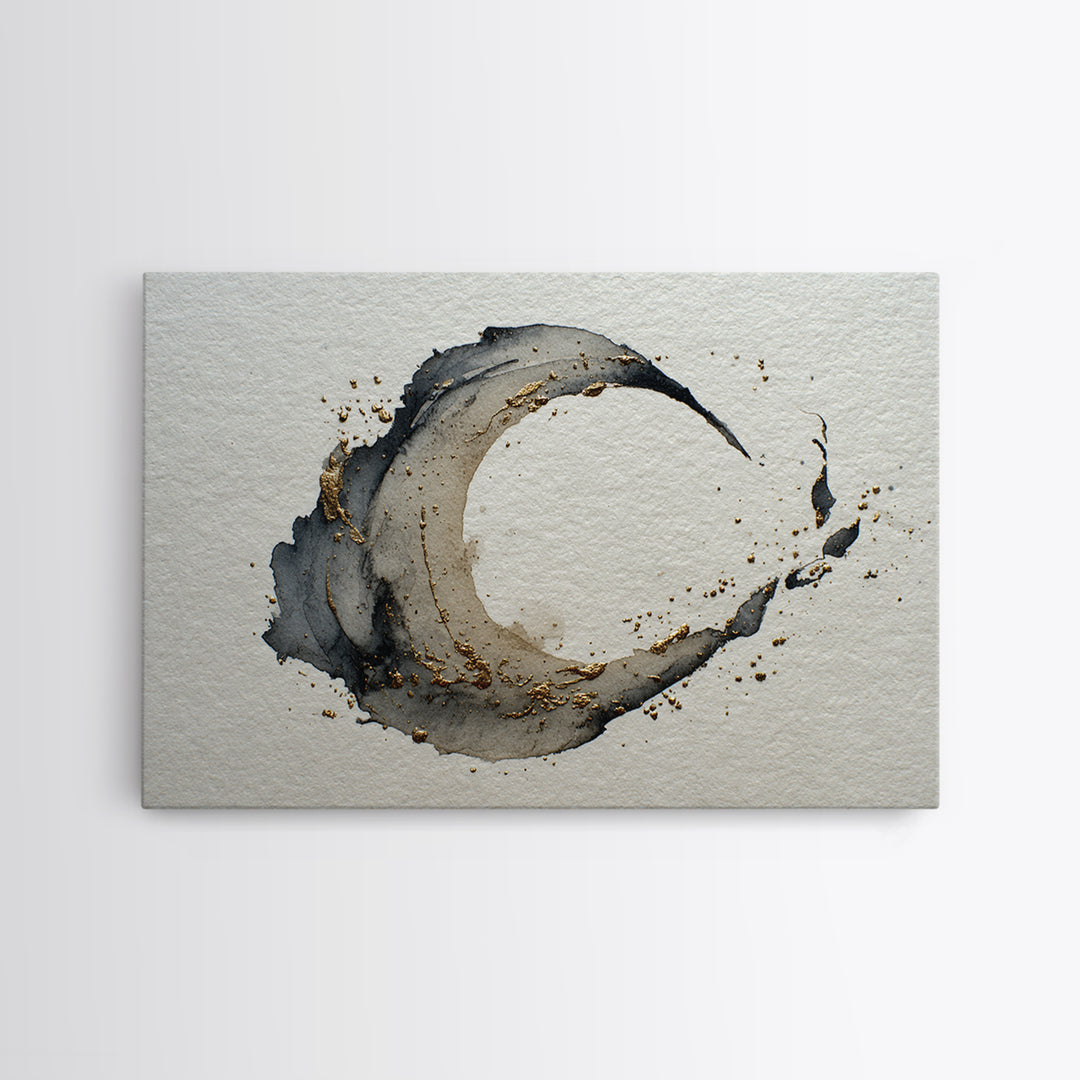 Crescent Moon Made from Elegant Ink Swashes Canvas Print, Calligraphy Art, Scripture Art, Living Room Decor, Fine Art, Script, CAL-3x2-49