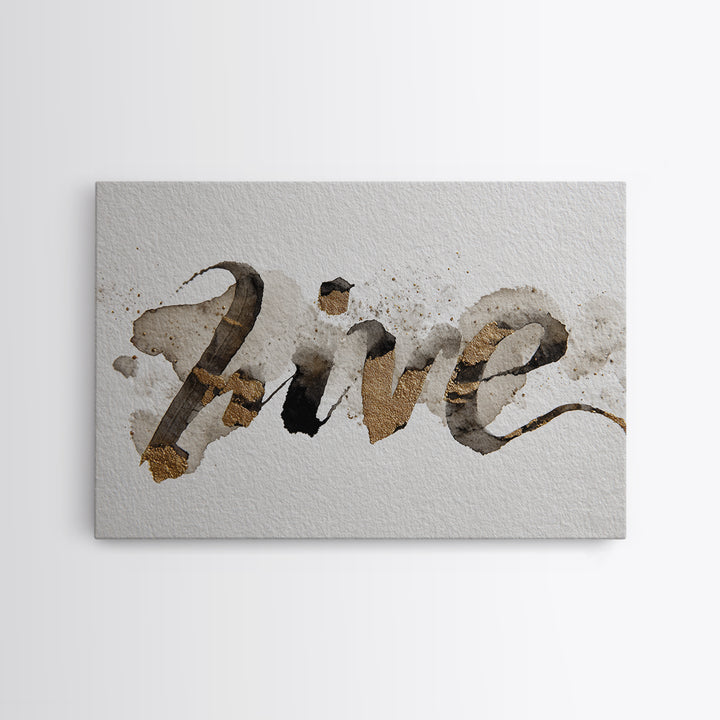Expressive Musical Rhythm Painted as Ink Strokes Canvas Print, Calligraphy Art, Japanese Art, Living Room Decor, Script, CAL-3x2-52