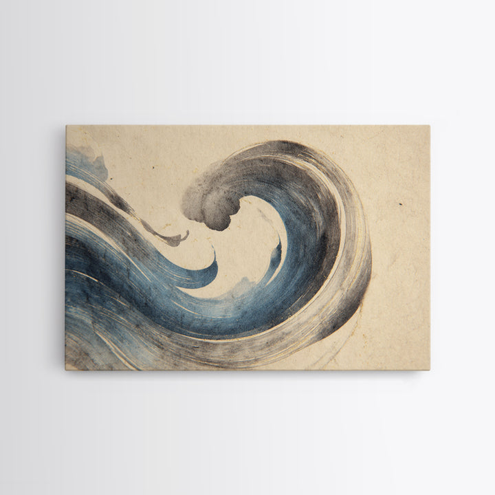 Modern Calligraphy Wave Framed Canvas Print, Calligraphy Art, Bedroom Wall Decor, Living Room Decor, Fine Art, Script, CAL-3x2-86