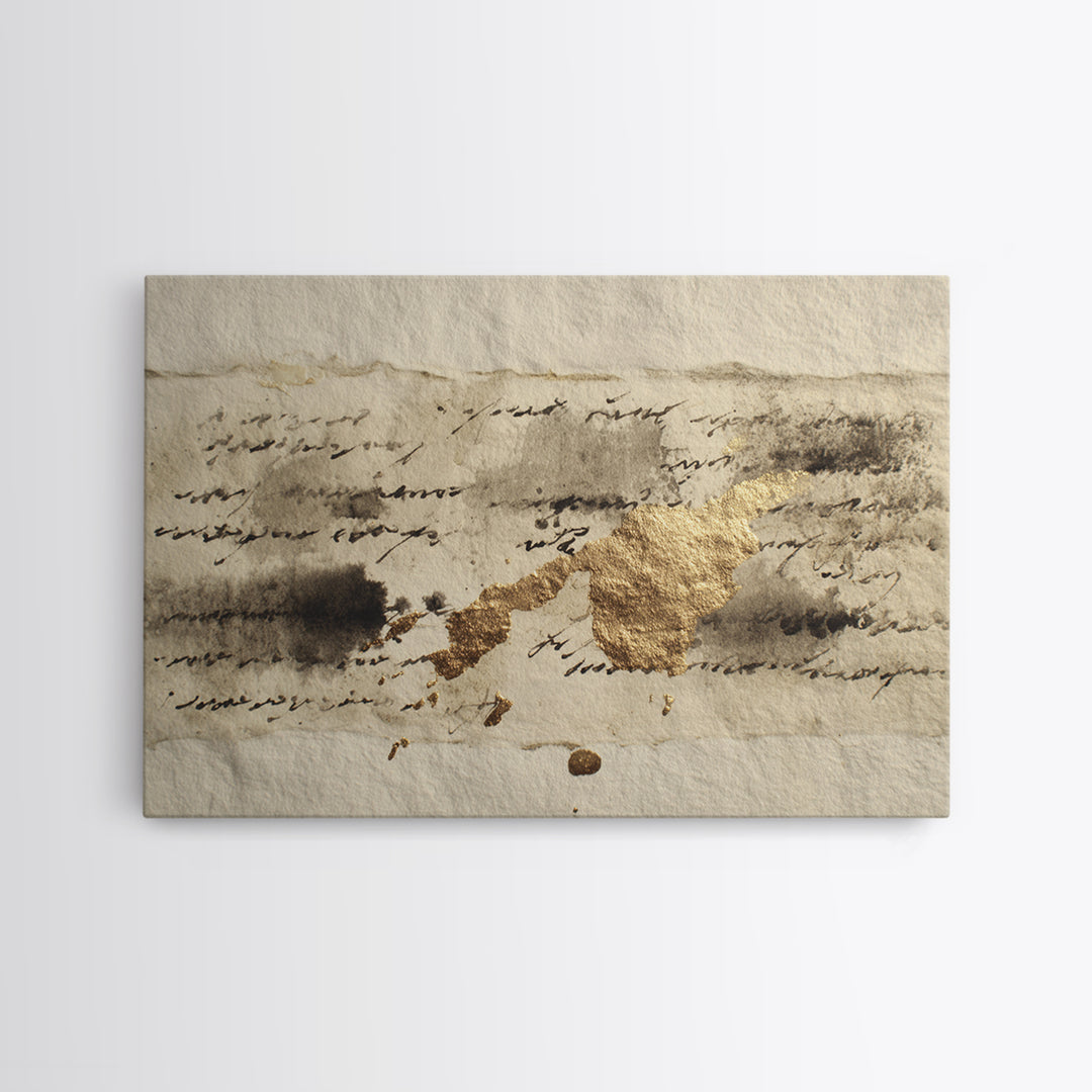 Abstract Prayer Flag of Brush Marks Framed Canvas Print, Calligraphy Art, Minimalist Decor, Living Room Decor, Fine Art, Script, CAL-3x2-99
