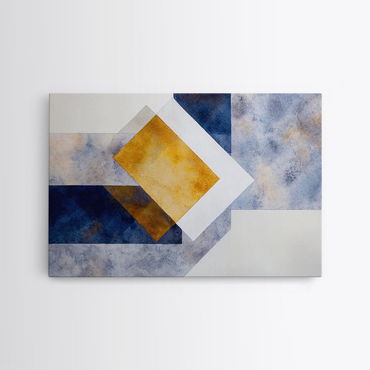 Asymmetric Squares with Crisp Modern Edges Canvas Print, Color Block Art, Whimsical Art, Living Room Decor, Oil Painting, CBA-3x2-61