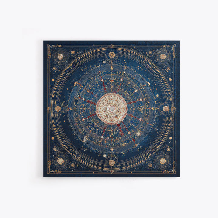 Glowing Planet with Rings and Tiny Moons Canvas Print, Celestial Art, Colorful Wall Art, Living Room Decor, Oil Painting, CEL-1x1-30
