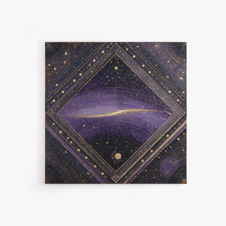Dreamlike Comet Crossing a Violet Sky Canvas Print, Celestial Art, Whimsical Art, Living Room Decor, Fine Art, Celestial, CEL-1x1-60