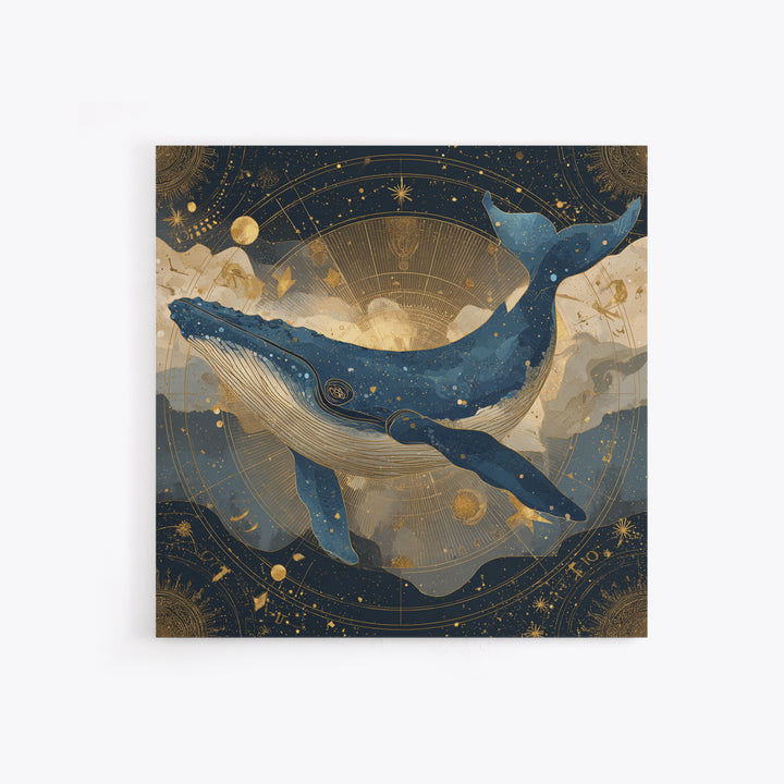 Cosmic Whale Swimming Through a Star Field Canvas Print, Celestial Art, Modern Decor, Living Room Decor, Fine Art, Celestial, CEL-1x1-77