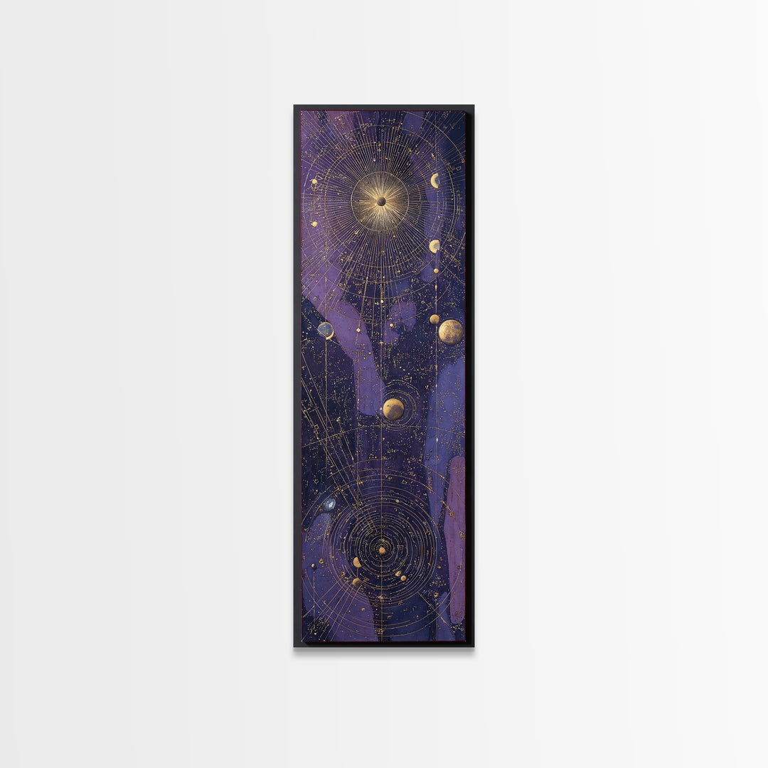 Twelve Small Moons Arranged as Elegant Pattern Canvas Print, Celestial Art, Living Room Decor, Abstract Art, Celestial, CEL-1x3-60