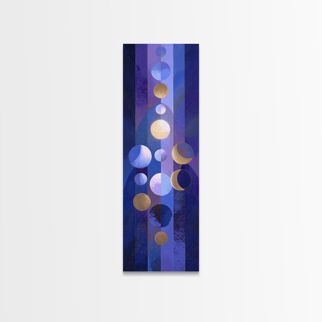 Twelve Small Moons Arranged as Elegant Pattern Framed Canvas Print, Celestial Art, Wall Art, Living Room Decor, Celestial, CEL-1x3-84