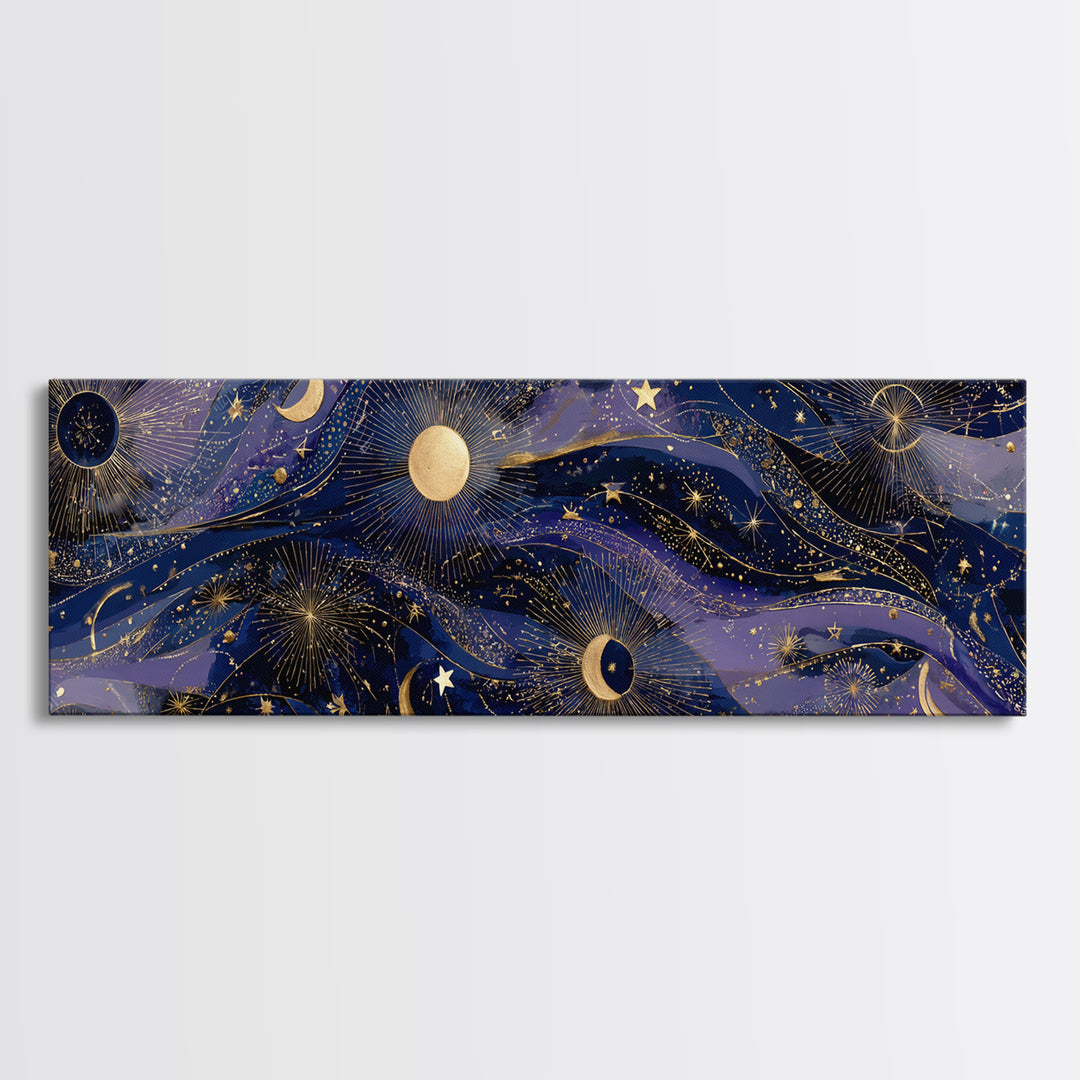 Twelve Small Moons Arranged as Elegant Pattern Canvas Print, Celestial Art, Downloadable Prints, Living Room Decor, Celestial, CEL-3x1-16