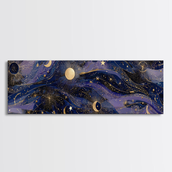 Twelve Small Moons Arranged as Elegant Pattern Canvas Print, Celestial Art, Downloadable Prints, Living Room Decor, Celestial, CEL-3x1-16