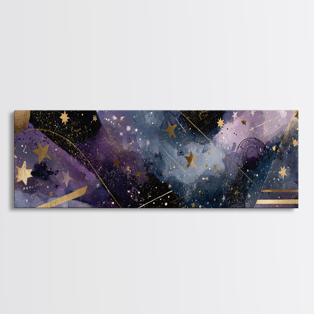 Astronaut Helmet Reflecting a Field of Stars Framed Canvas Print, Celestial Art, Animal Prints, Living Room Decor, Celestial, CEL-3x1-7