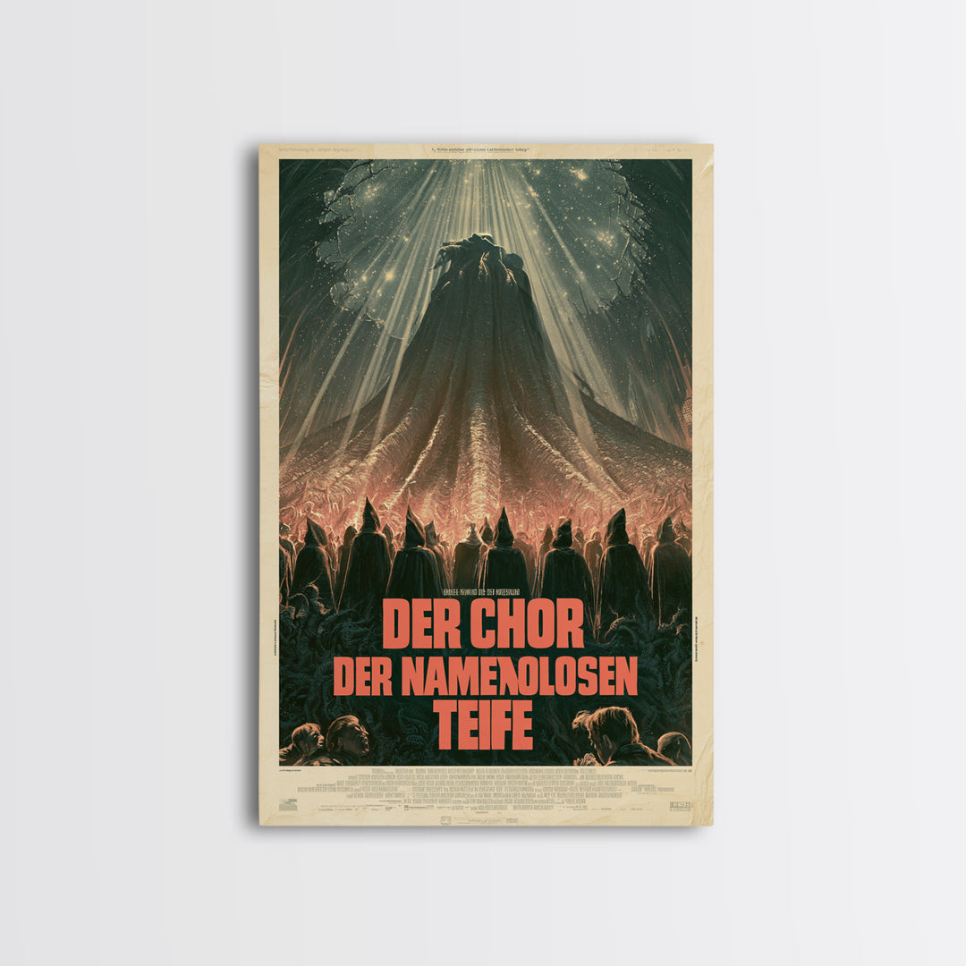 The Choir Of The Nameless Deep, German Language Horror Movie Poster, 1960s Horror Art, Lovecraftian Horror Poster, Framed Canvas Print