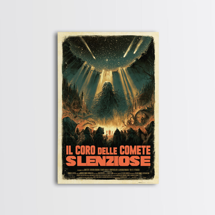 The Choir Of Silent Comets, Italian Language Horror Movie Poster, 1970s Horror Art, Lovecraftian Horror Poster, Framed Canvas Print