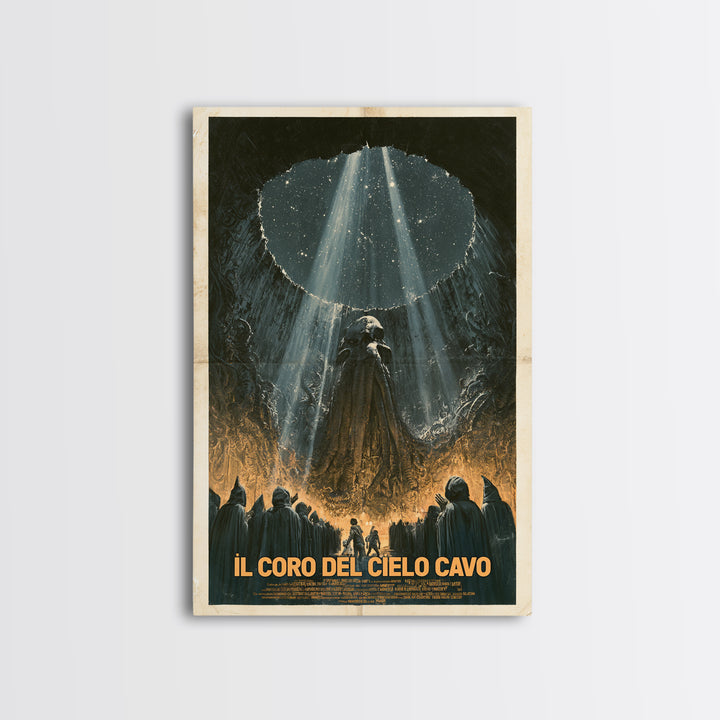 The Choir Of The Hollow Sky, Italian Language Horror Movie Poster, 1970s Horror Art, Eldritch Cinema Wall Art, Framed Canvas Print