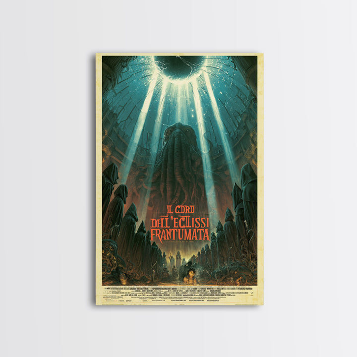The Choir Of The Shattered Eclipse, Italian Language Horror Movie Poster, 1970s Horror Art, Lovecraftian Horror Poster, Framed Canvas Print