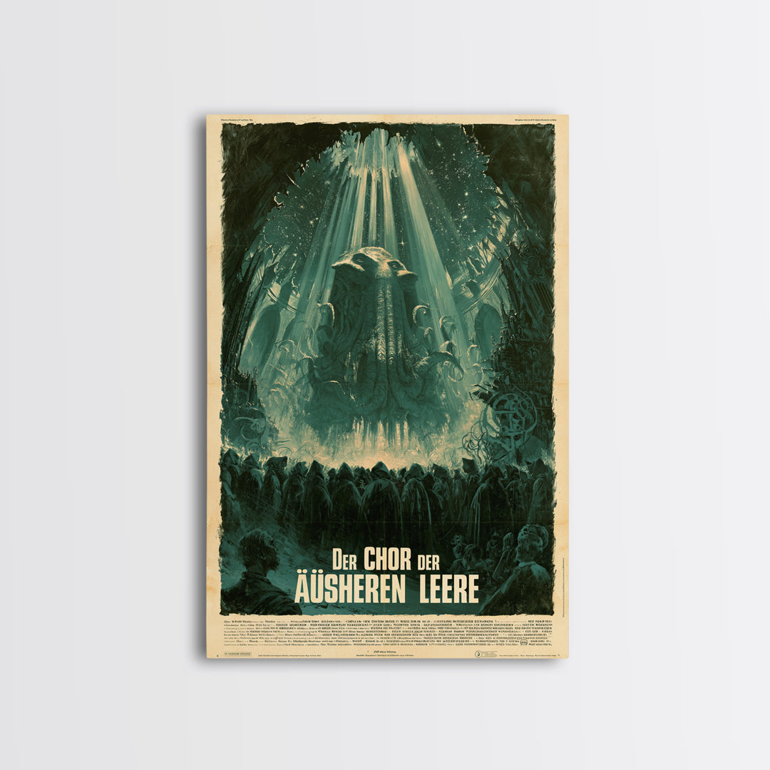 The Choir Of The Outer Void, German Language Horror Movie Poster, 1960s Horror Art, Lovecraftian Horror Poster, Framed Canvas Print