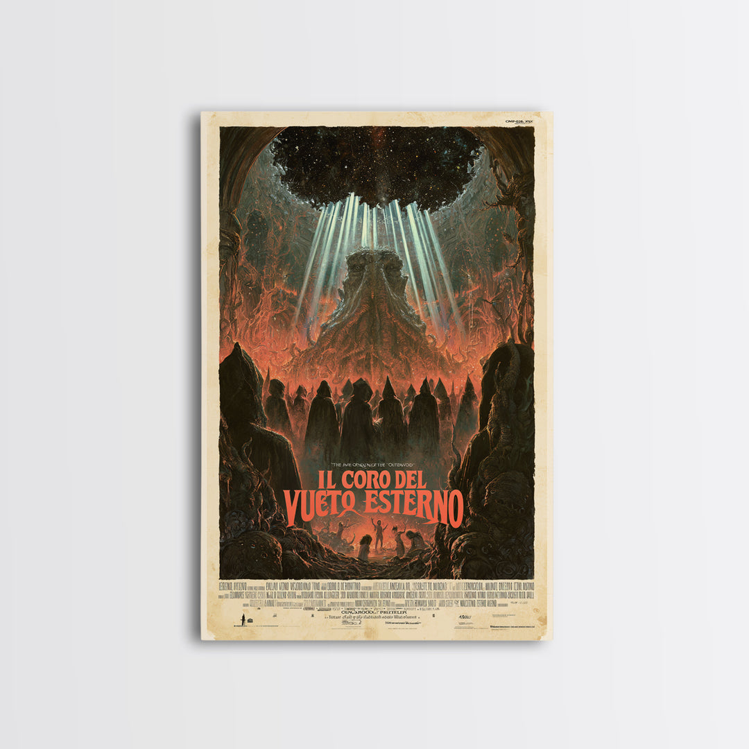 The Choir Of The Outer Void, Italian Language Horror Movie Poster, 1970s Horror Art, Lovecraftian Horror Poster, Framed Canvas Print