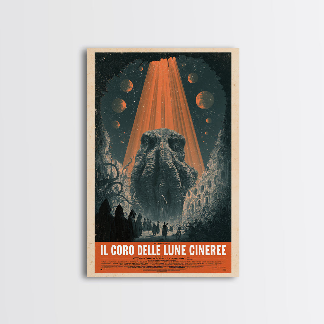 The Choir Of Ashen Moons, Italian Language Horror Movie Poster, 1970s Horror Art, Eldritch Cinema Wall Art, Framed Canvas Print