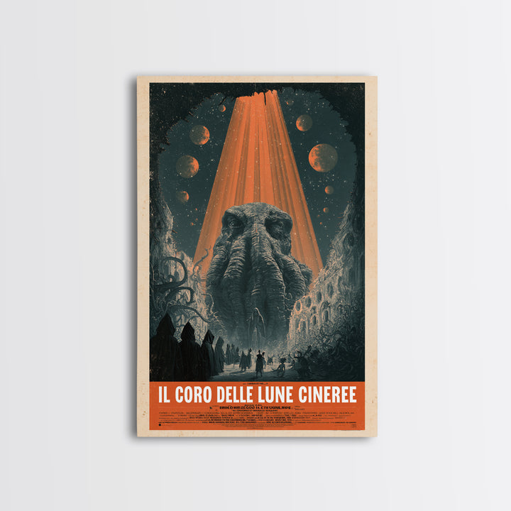 The Choir Of Ashen Moons, Italian Language Horror Movie Poster, 1970s Horror Art, Eldritch Cinema Wall Art, Framed Canvas Print