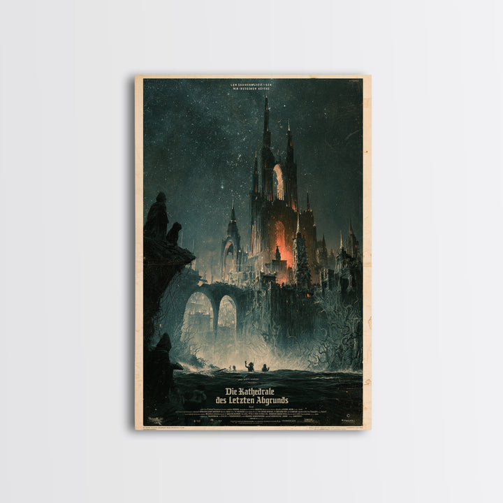 The Cathedral Of The Last Abyss, German Language Horror Movie Poster, 1960s Horror Art, Gothic Cinema Wall Art, Framed Canvas Print