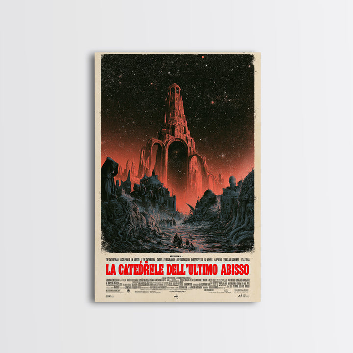 The Cathedral Of The Last Abyss, Italian Language Horror Movie Poster, 1970s Horror Art, Gothic Cinema Wall Art, Framed Canvas Print