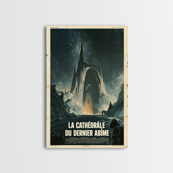 The Cathedral Of The Last Abyss, French Language Horror Movie Poster, 1960s Horror Art, Eldritch Cinema Wall Art, Framed Canvas Print