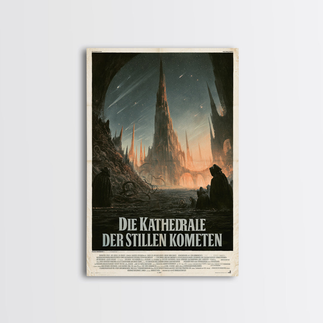 The Cathedral Of Silent Comets, German Language Horror Movie Poster, 1960s Horror Art, Retro Horror Movie Art, Canvas Print