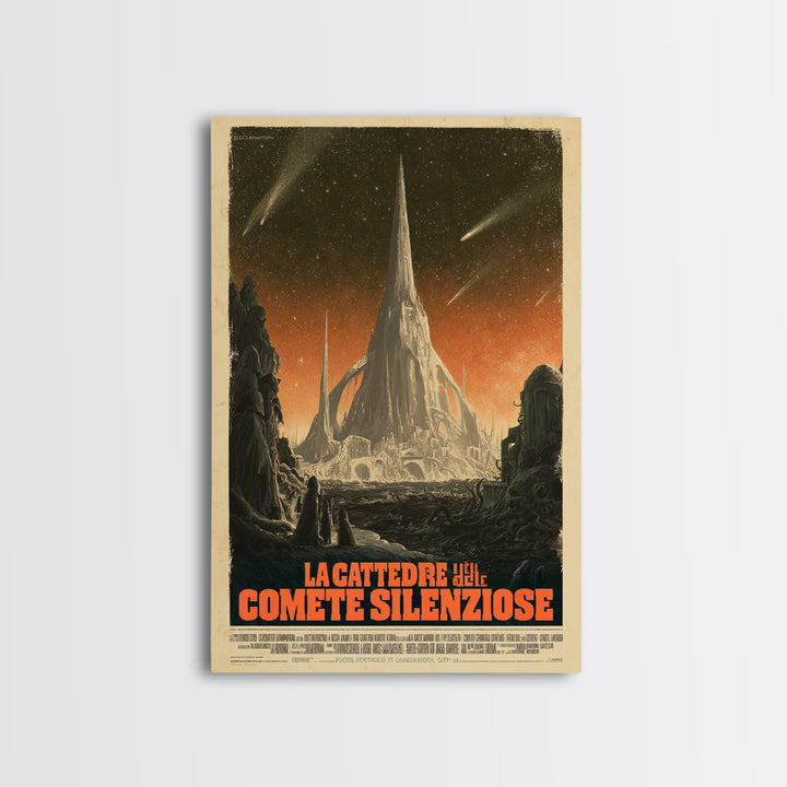 The Cathedral Of Silent Comets, Italian Language Horror Movie Poster, 1970s Horror Art, Lovecraftian Horror Poster, Framed Canvas Print