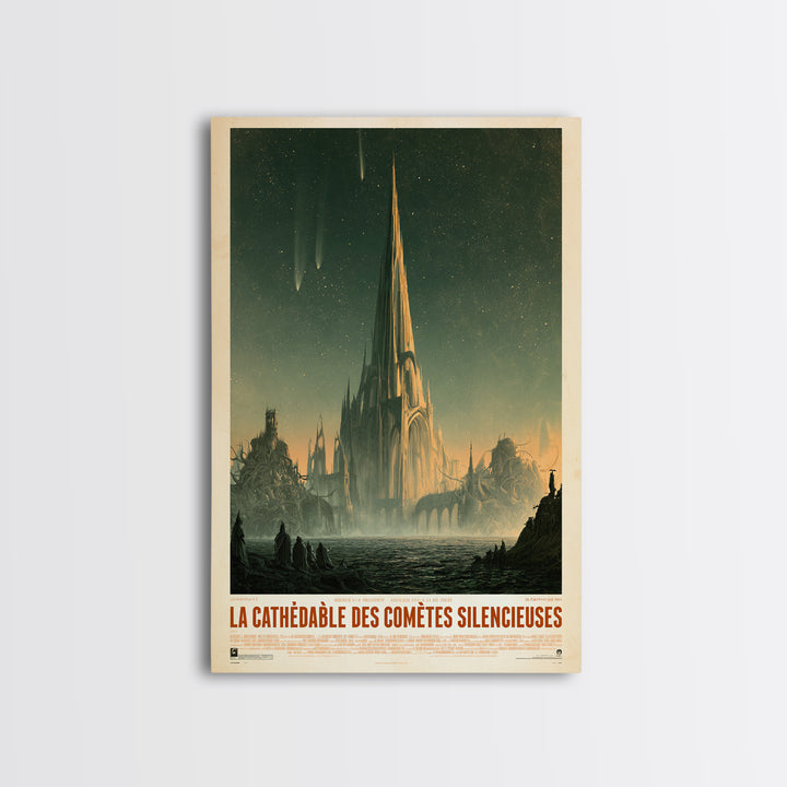 The Cathedral Of Silent Comets, French Language Horror Movie Poster, 1960s Horror Art, Cult Horror Poster, Framed Canvas Print