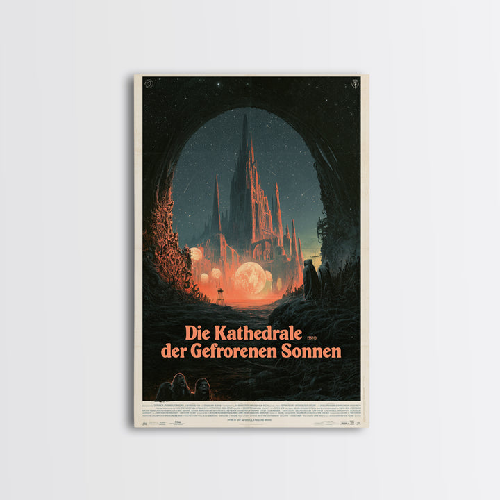 The Cathedral Of Frozen Suns, German Language Horror Movie Poster, 1960s Horror Art, Cult Horror Poster, Framed Canvas Print