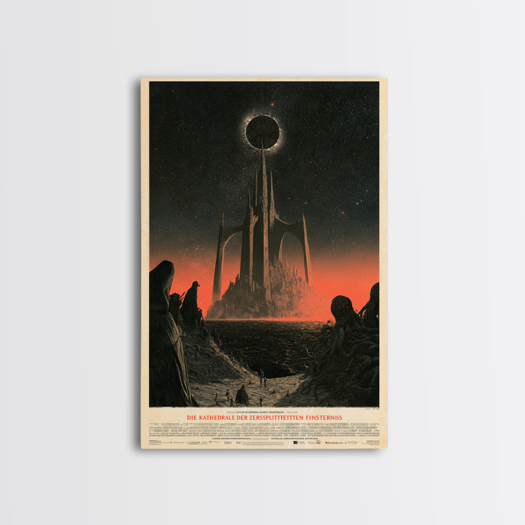 The Cathedral Of The Shattered Eclipse, German Language Horror Movie Poster, 1960s Horror Art, Retro Horror Movie Art, Canvas Print