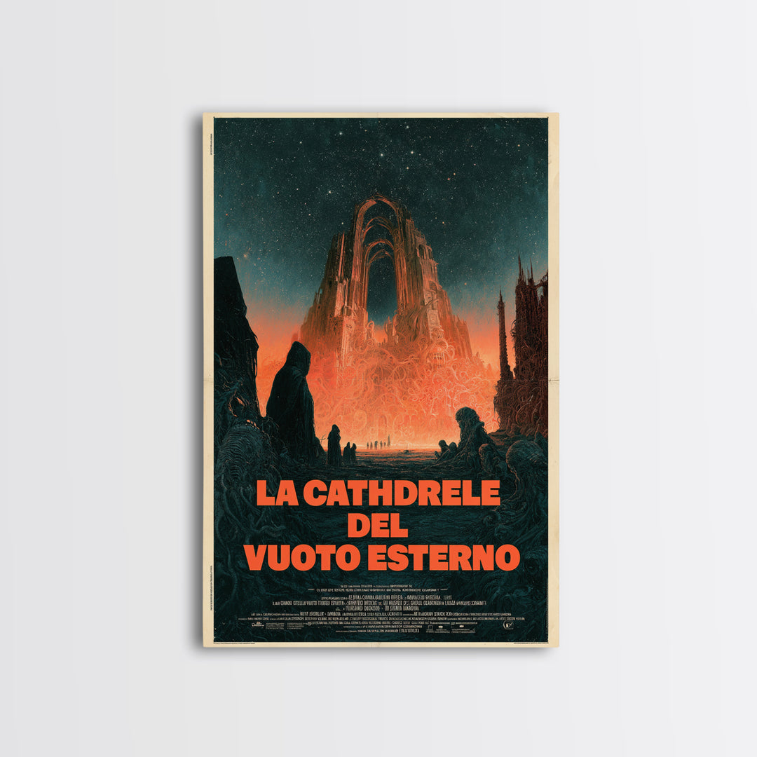 The Cathedral Of The Outer Void, Italian Language Horror Movie Poster, 1970s Horror Art, Eldritch Cinema Wall Art, Framed Canvas Print
