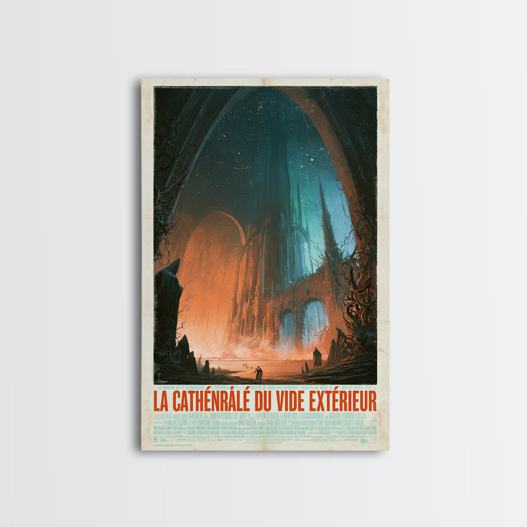 The Cathedral Of The Outer Void, French Language Horror Movie Poster, 1960s Horror Art, Lovecraftian Horror Poster, Framed Canvas Print